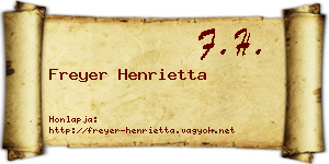 Freyer Henrietta névjegykártya